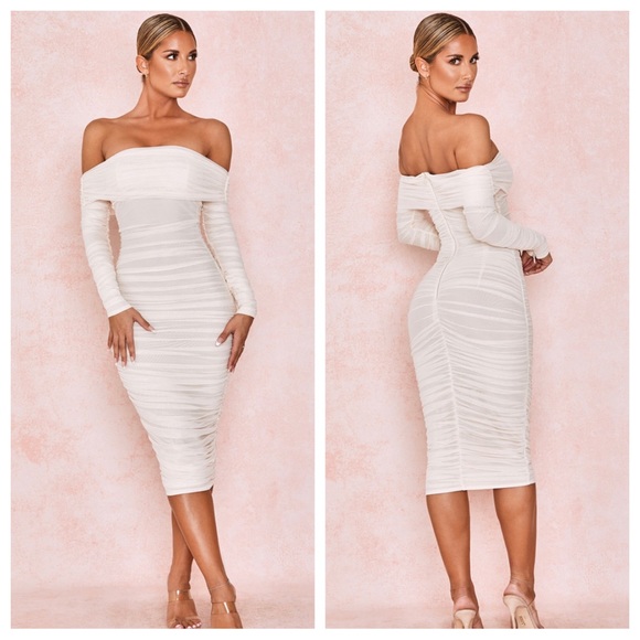 House of CB Dresses House Of Cb Anais Tulle Off Shoulder Ruched